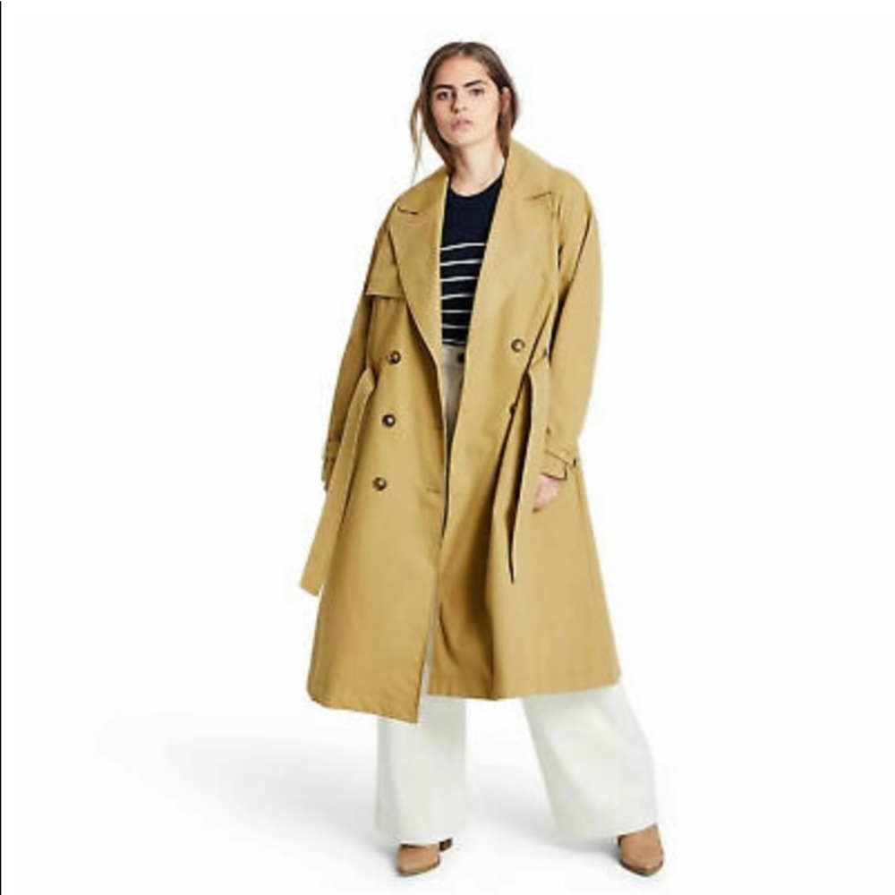 Nili Lotan x Target Women's Pleated Back Trench Coat Khaki LARGE